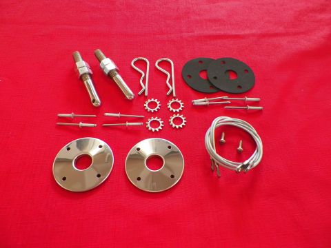 HOOD PIN KIT FIRBERGLASS HOOD WITH 23" LANYARD FITS 67-76 A-BODY, 70-74 BARRACUDA, 70 PLYMOUTH B-BODY, 72-74 CHALLENGER AND 70 SUPERBIRD